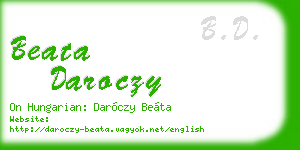 beata daroczy business card