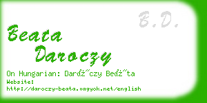 beata daroczy business card